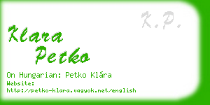 klara petko business card
